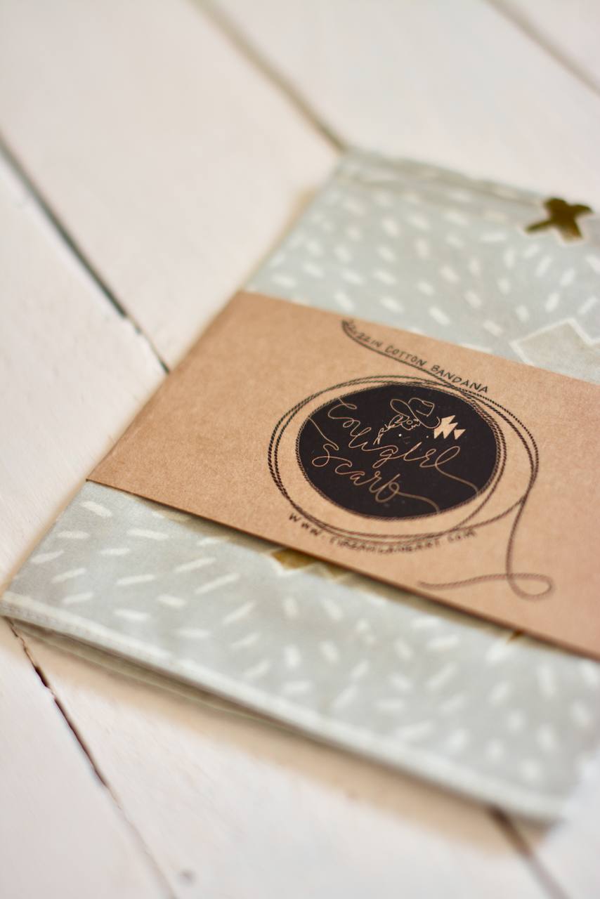 Tirzah Lane Art - Western Cotton Cowgirl Cotton Bandana Neutral Horse