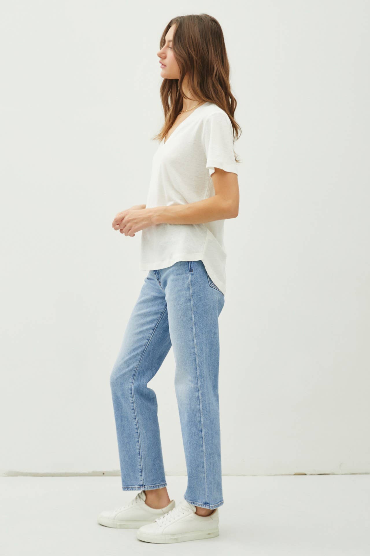 Basic V-Neck Short Sleeve Tee