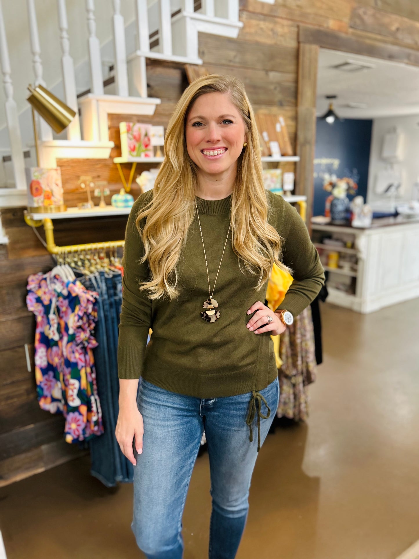 Olive Green Knit Sweater