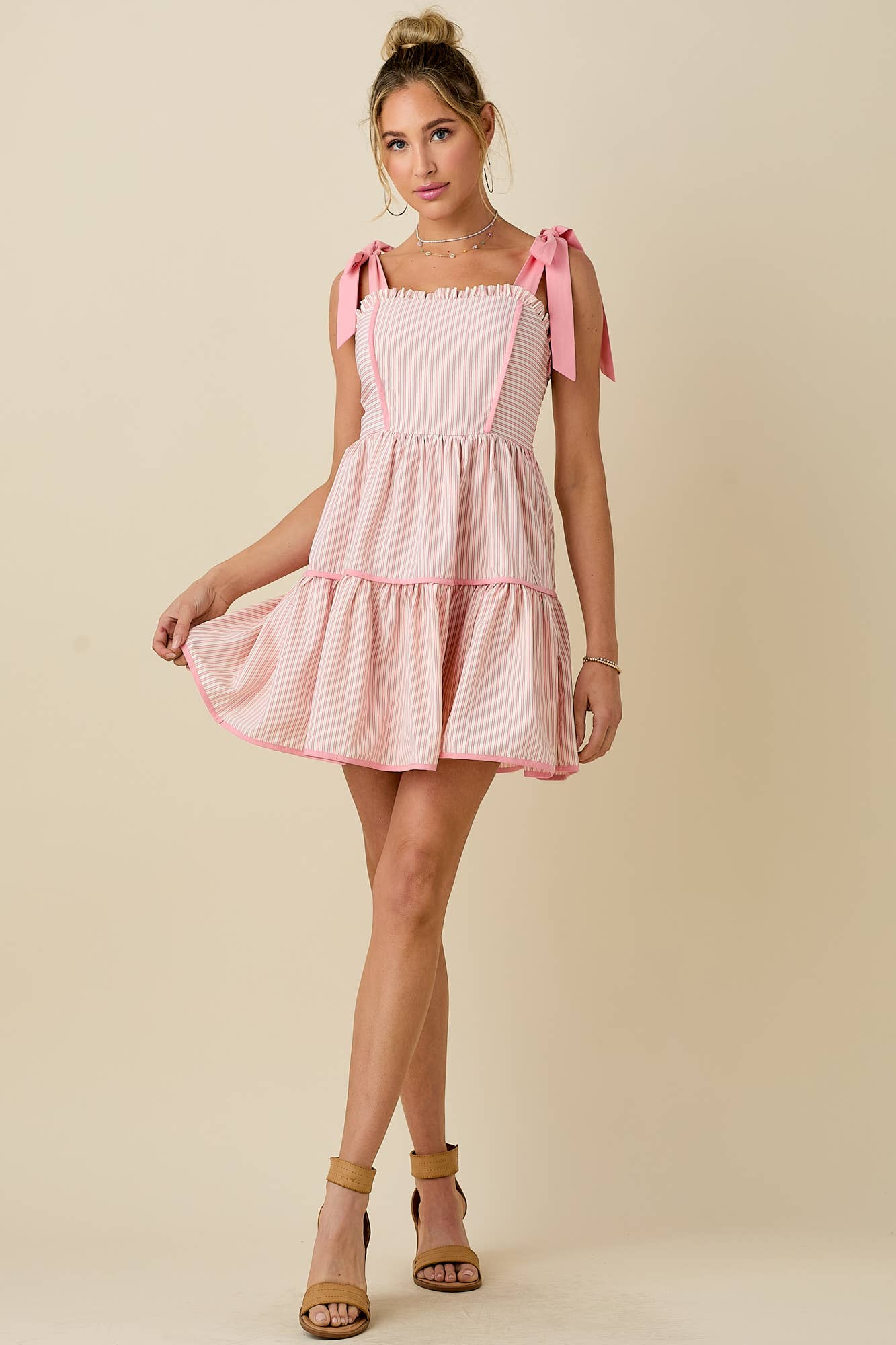 Blush & Bow Mini Dress
