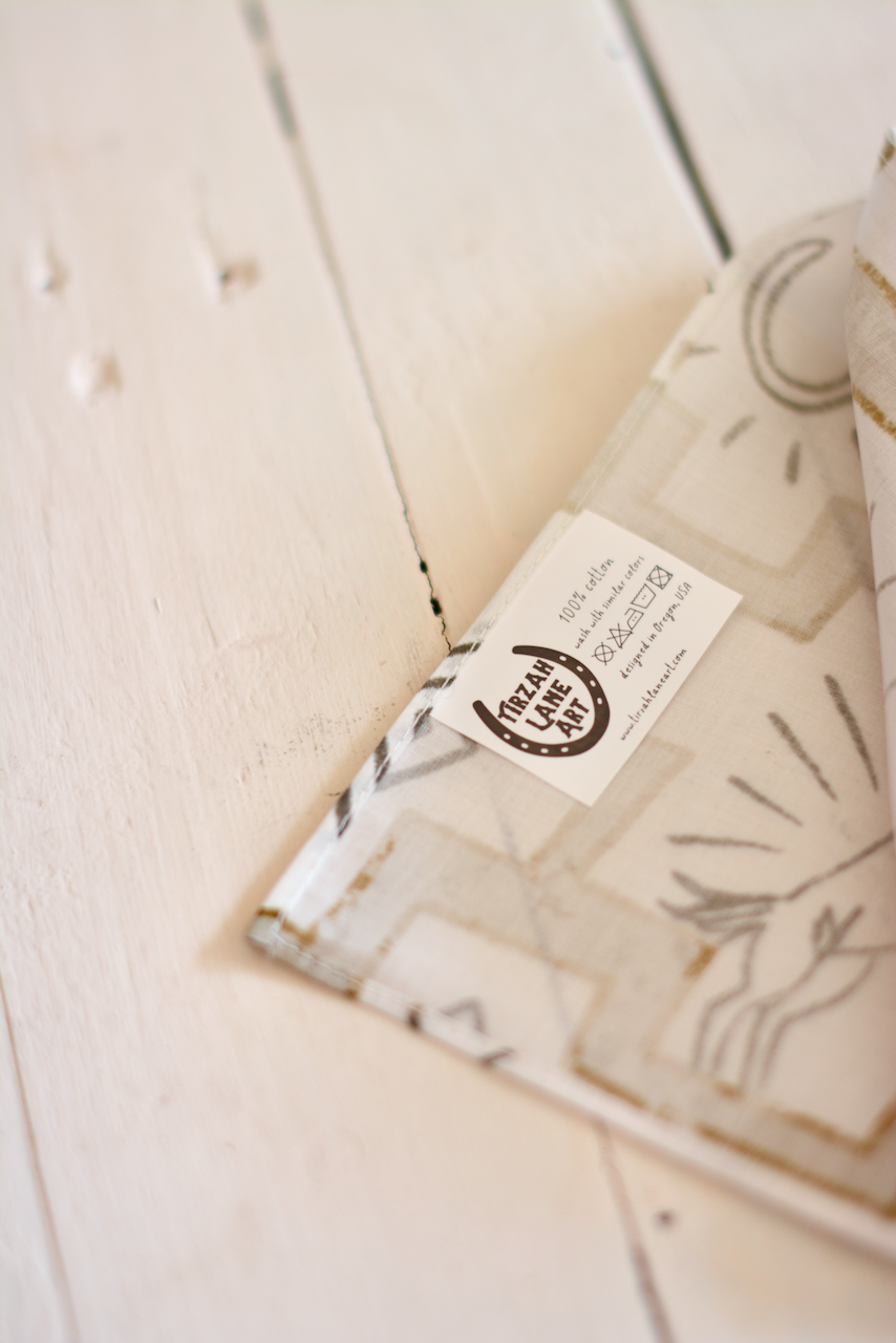 Tirzah Lane Art - Western Cotton Cowgirl Bandana Geometric Horse and Horseshoe