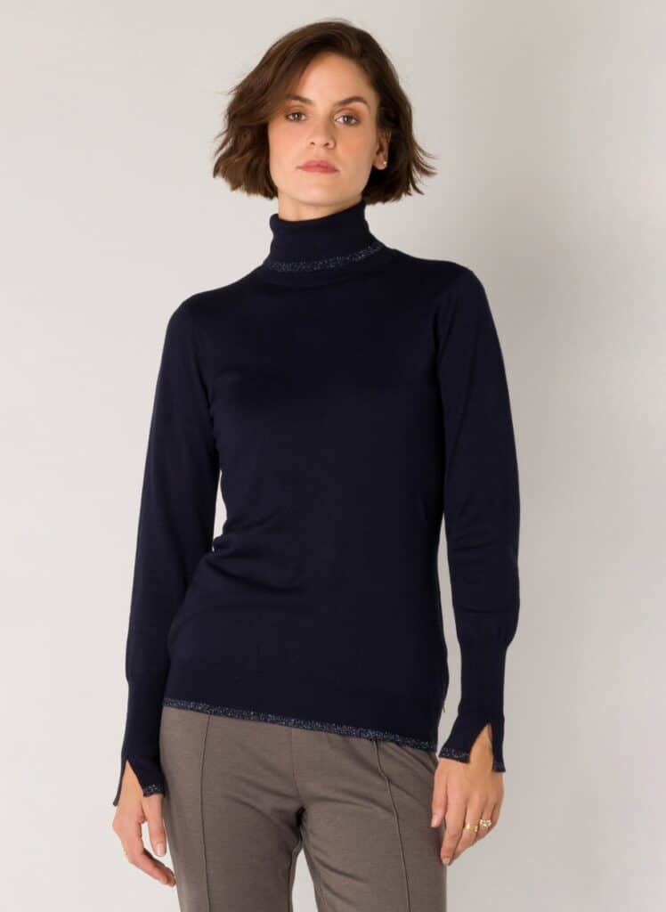Suzette Metallic Turtle Neck