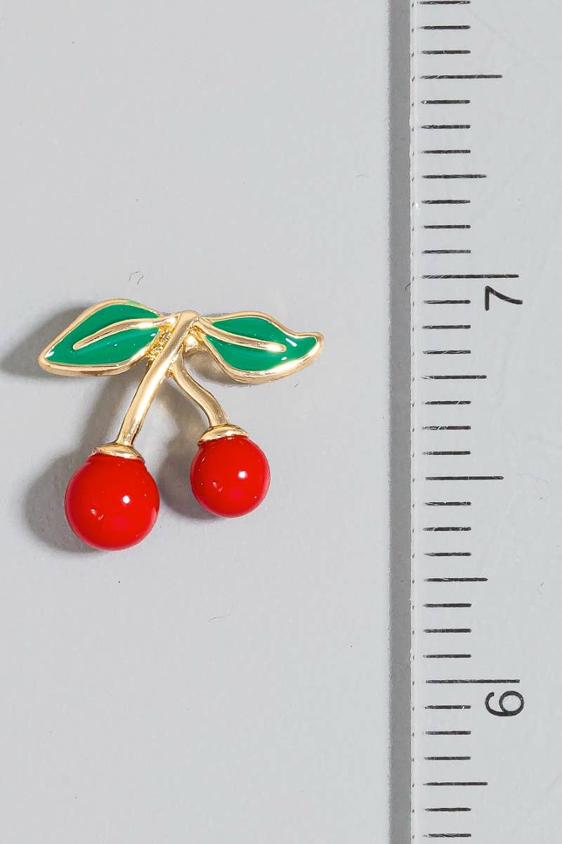 The Looks by Fame Accessories - Epoxy Cherry Stud Earrings