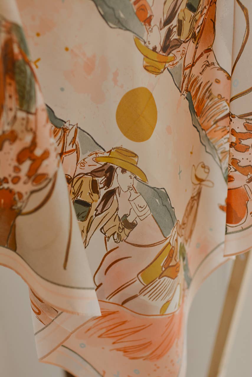 Tirzah Lane Art - September Ride Cowgirl Silk Scarf Wild Rag