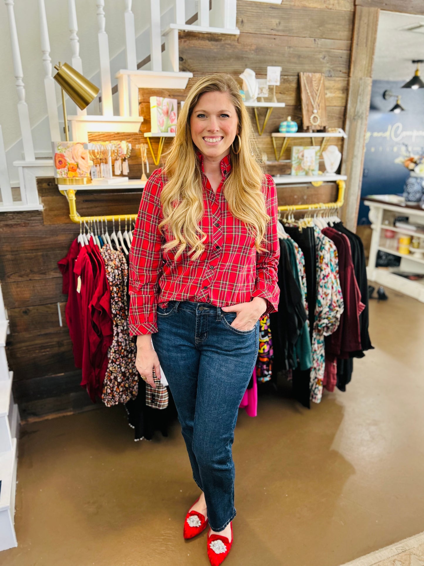 Christmas Plaid Button Down
