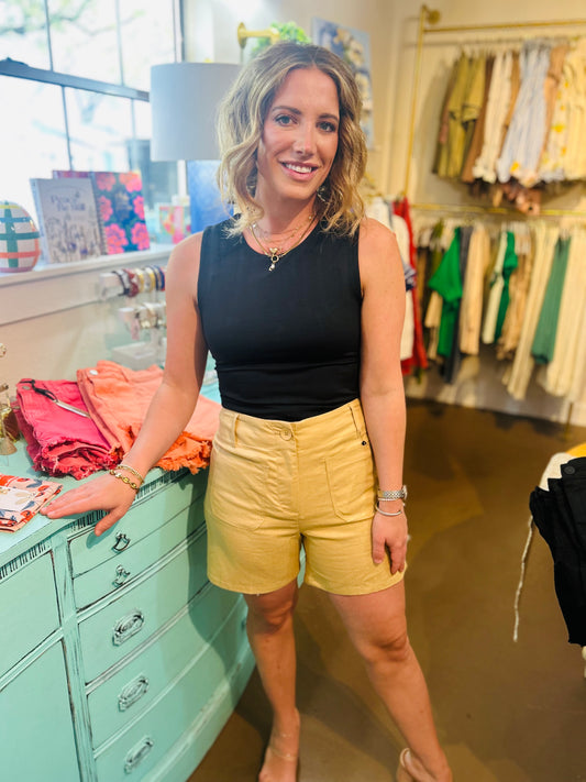 Foil Linen Shorts