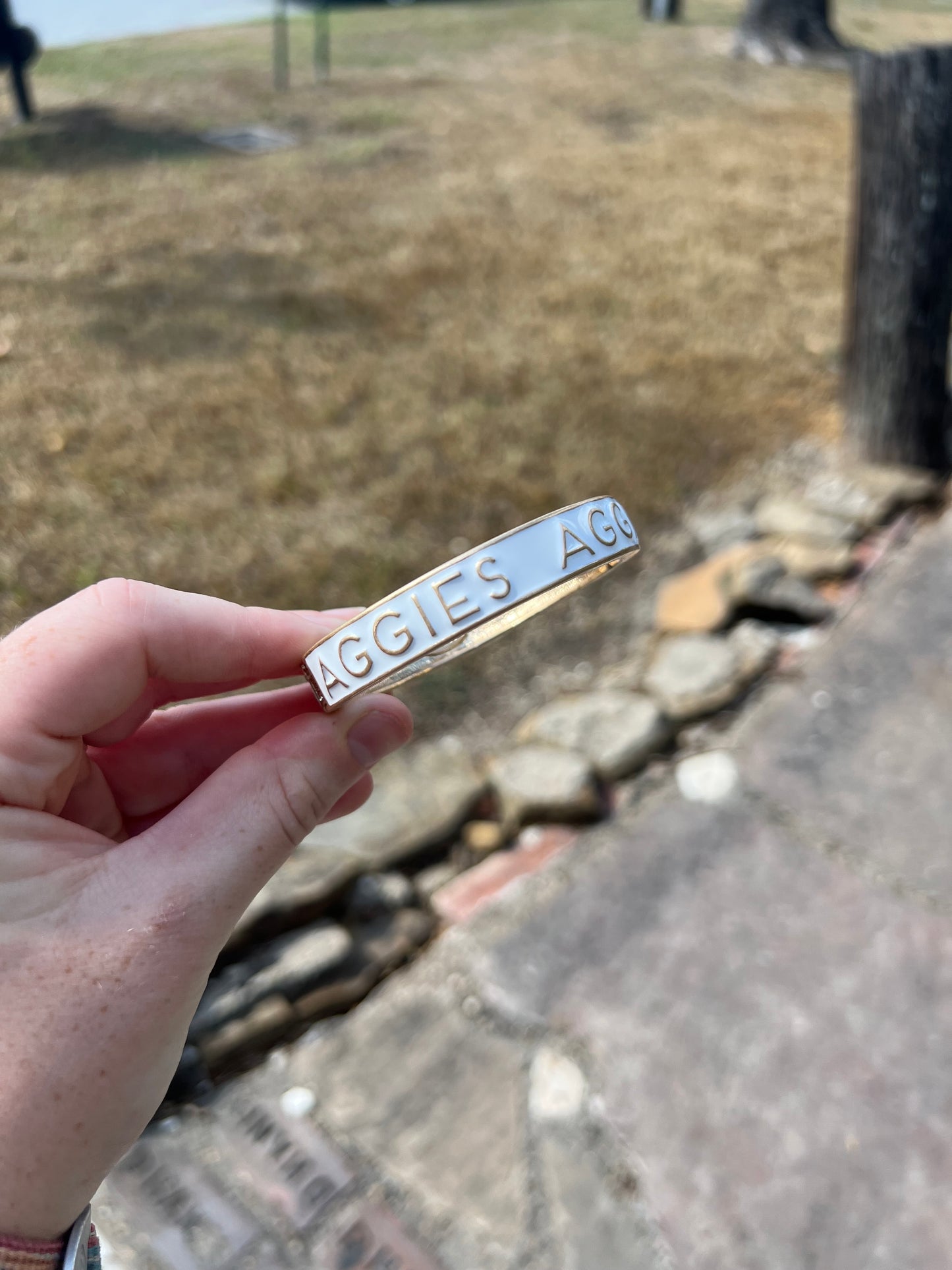 Aggies White Bangle