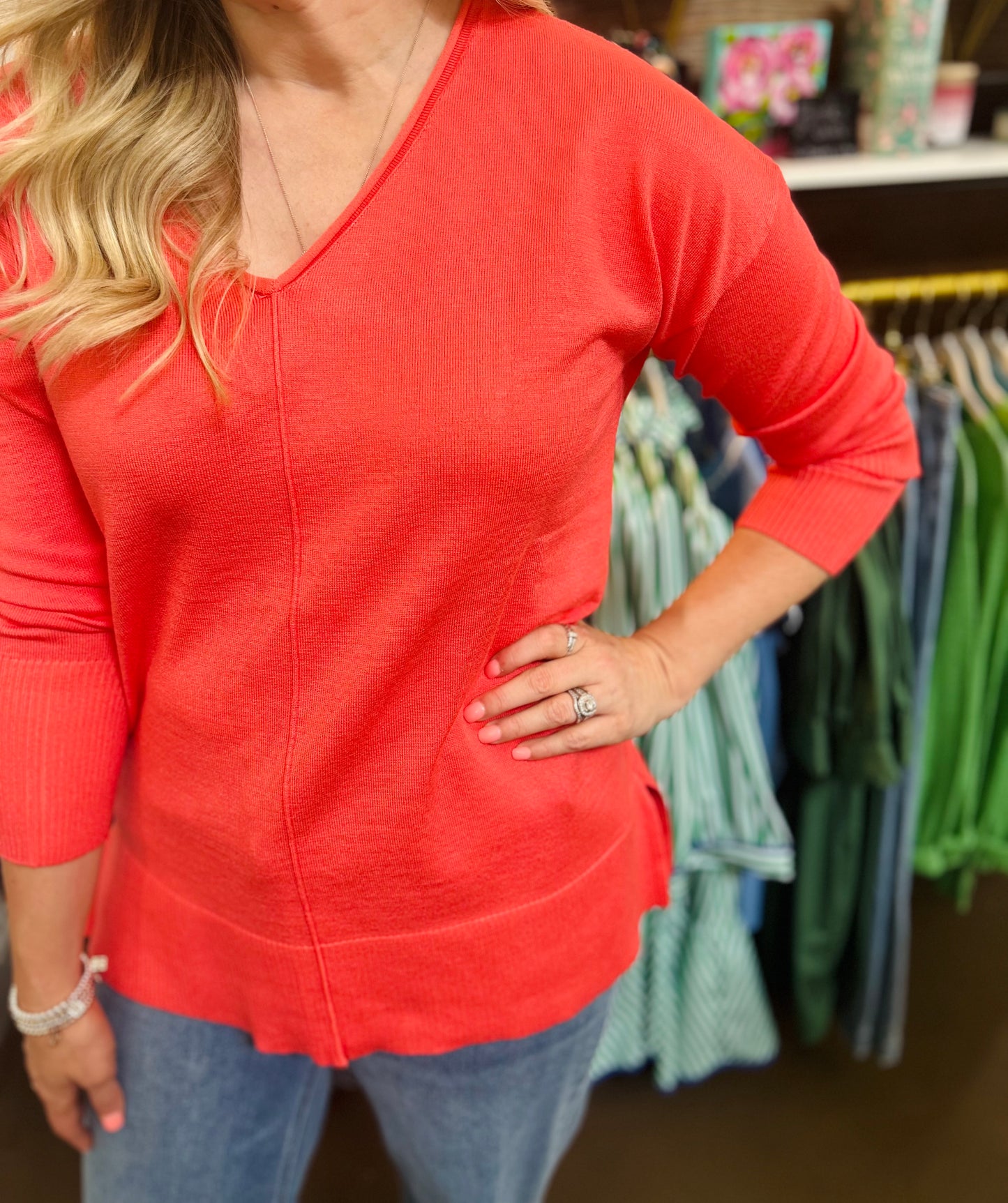 Metric Oversized Pullover Sweater - Tiger Lily