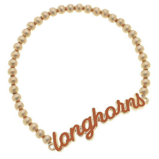 Canvas Style - Texas Longhorns Enamel Script Stretch Bracelet
