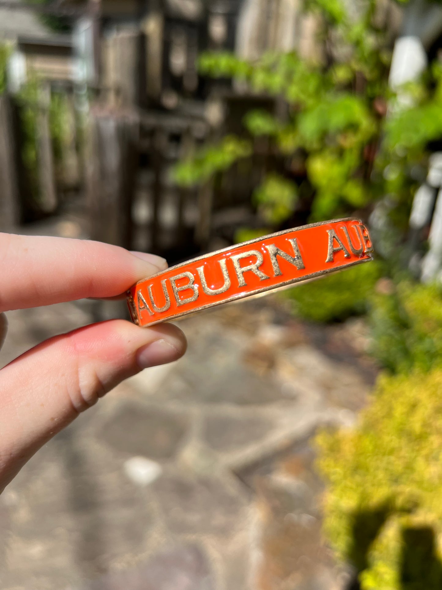 Auburn Enamel Hinge Bangle/Orange