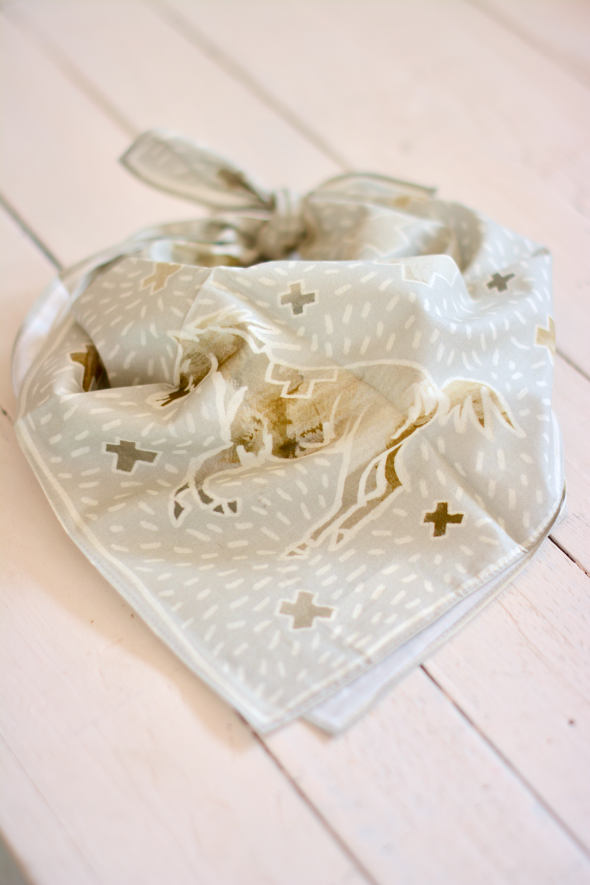 Tirzah Lane Art - Western Cotton Cowgirl Cotton Bandana Neutral Horse