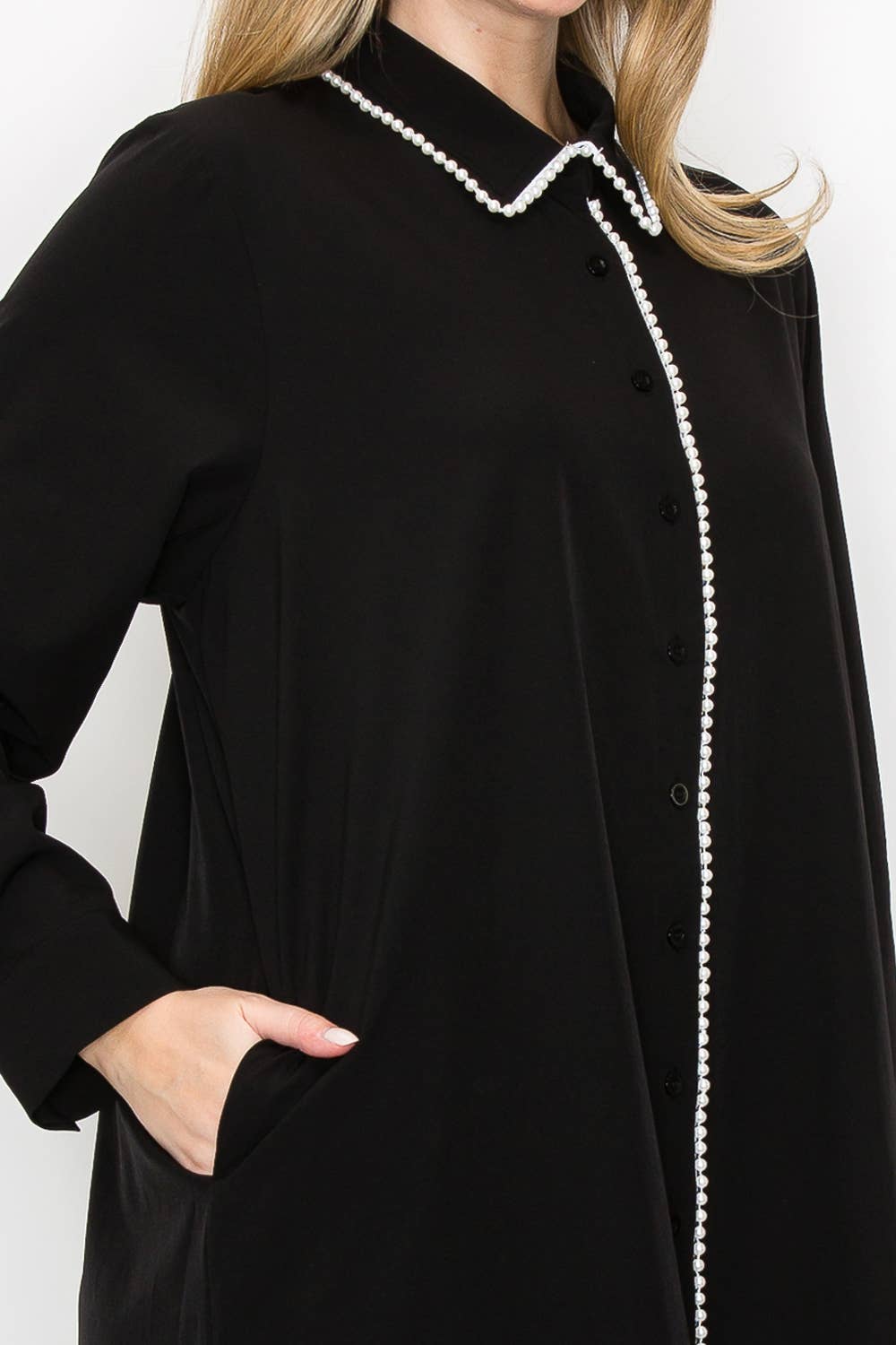 Janelle Stretch Dress with Pearls