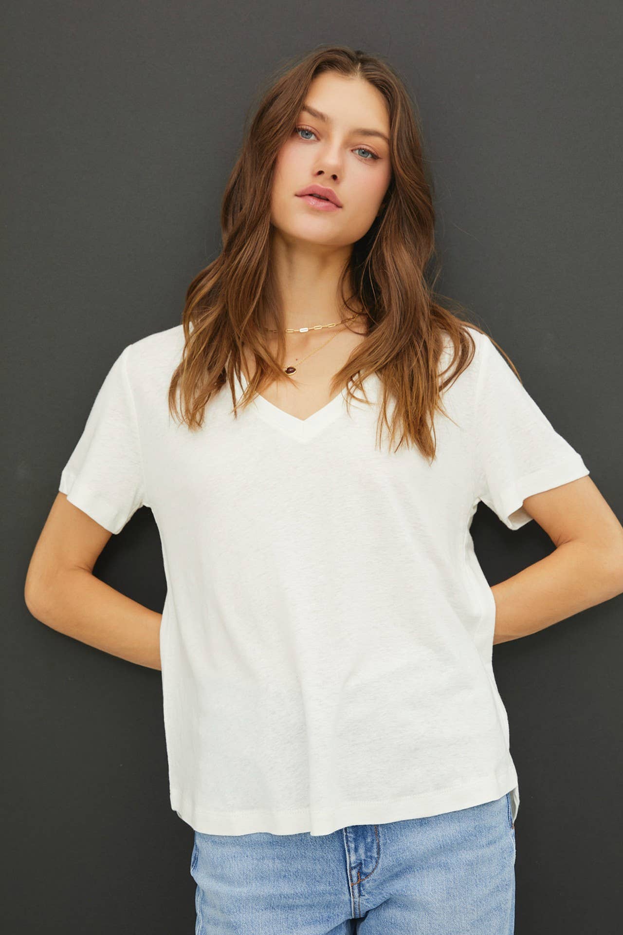 Basic V-Neck Short Sleeve Tee