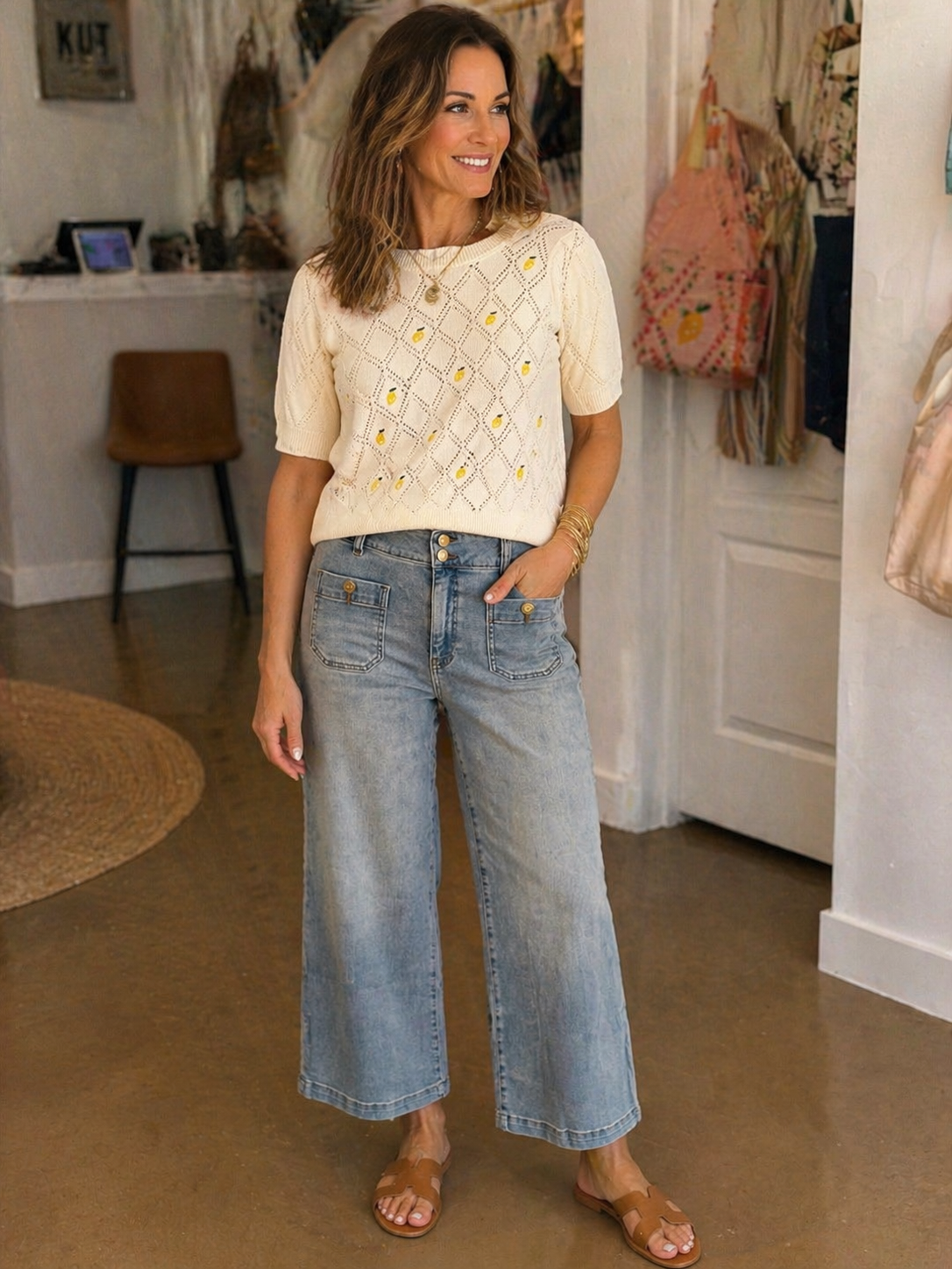 KUT Meg Brilliant Front Square Pocket Lightwash Jeans