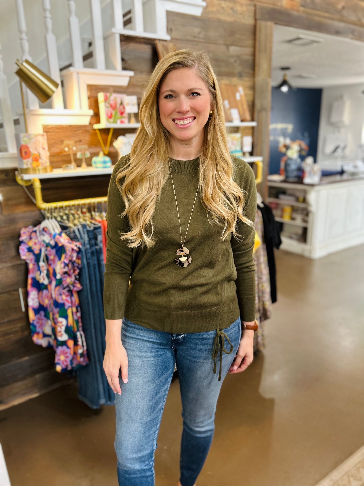 Olive Green Knit Sweater