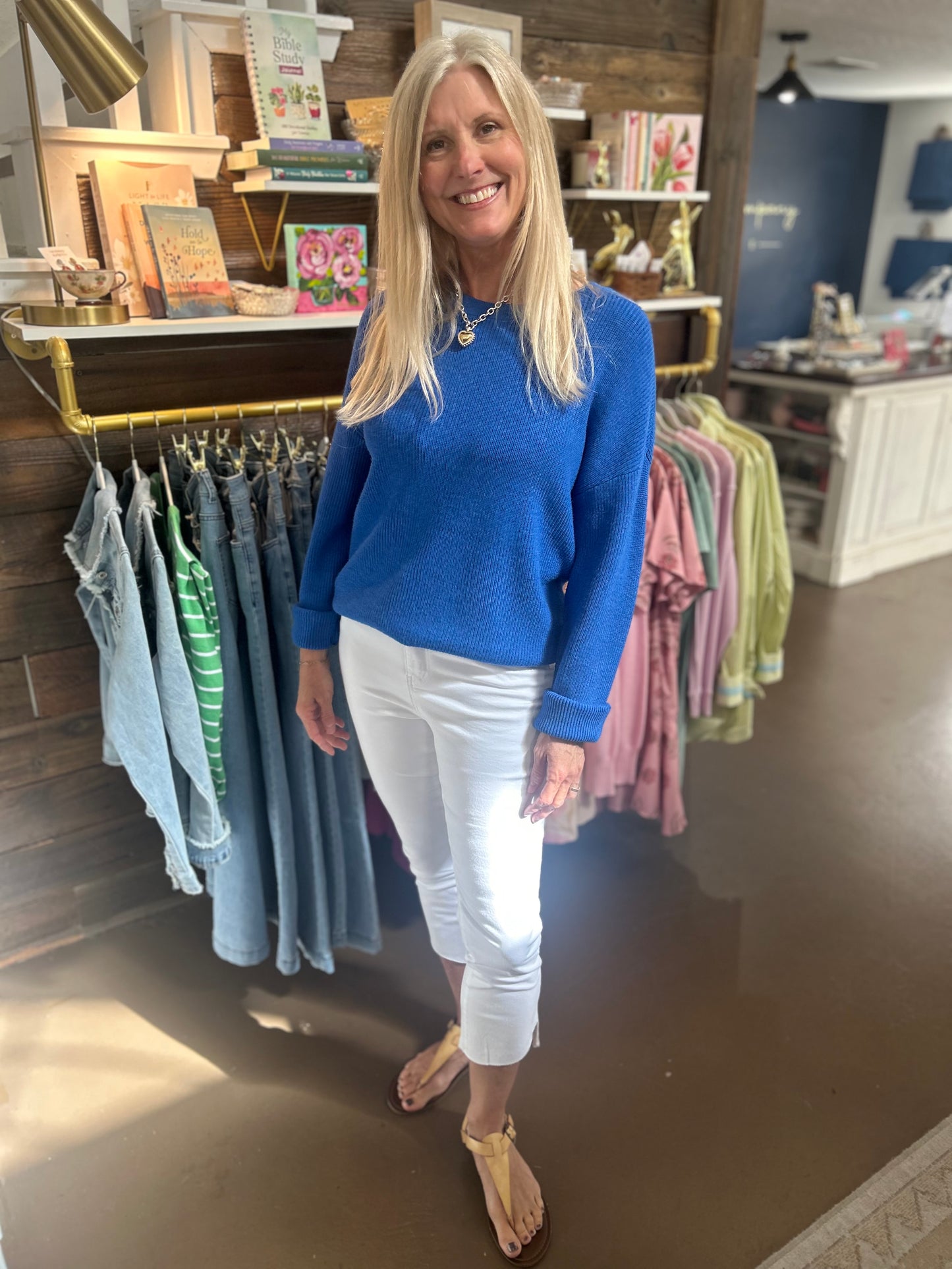 White Assymetrical Hem Jean