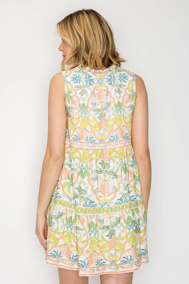 Lemon Yellow Jungle mini dress