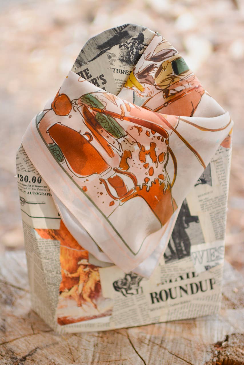 Tirzah Lane Art - September Ride Cowgirl Silk Scarf Wild Rag