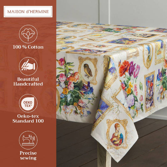 Maison d'Hermine - Design in Every Thread - Tablecloths 100% Cotton - 3 Shapes - Master Piece