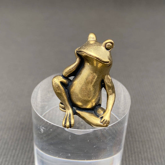 Mio Queena - Brass Sitting Frog Crafts Desktop Ornaments Decoration