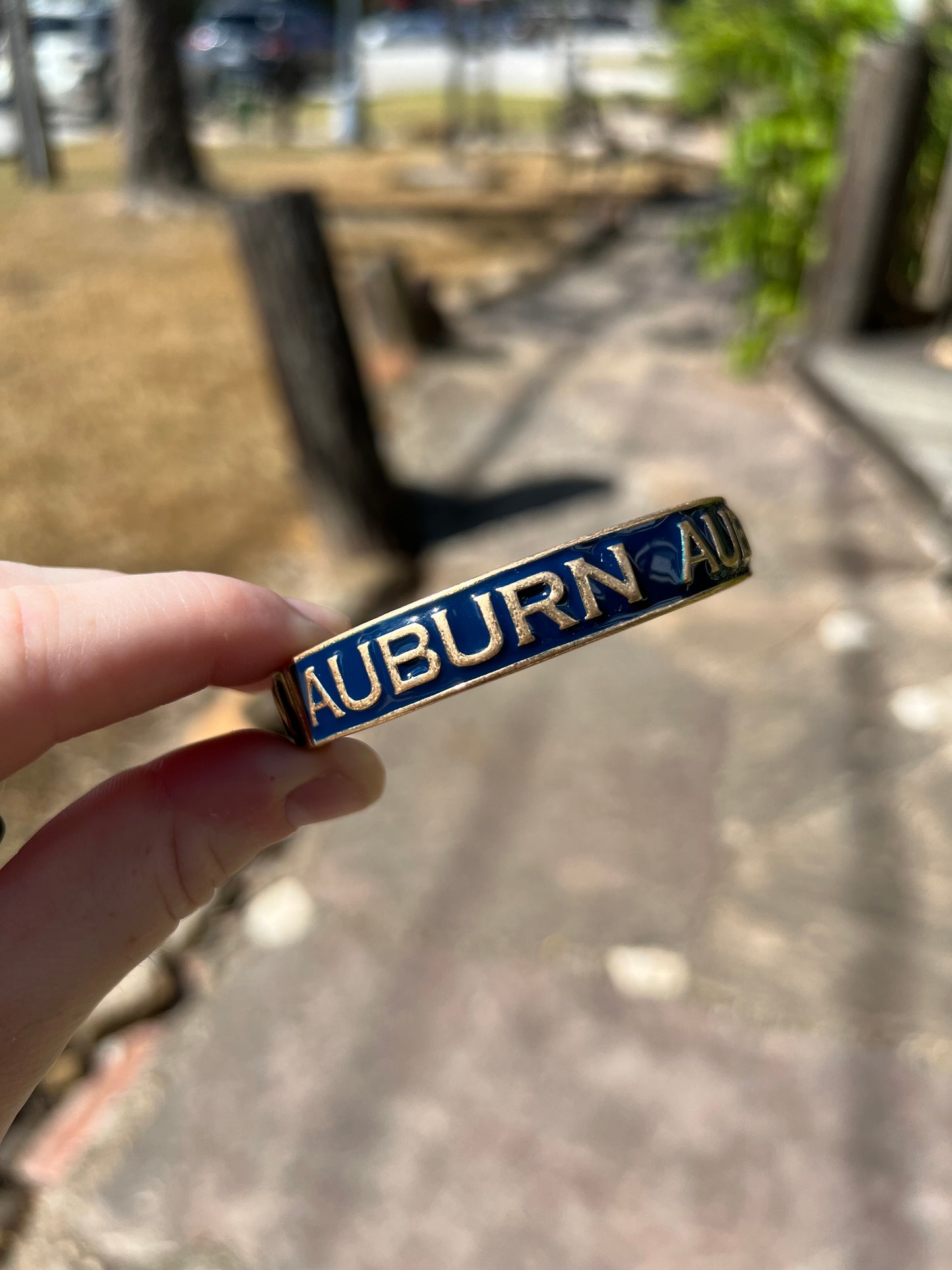 Auburn Enamel Hinge Bangle Navy
