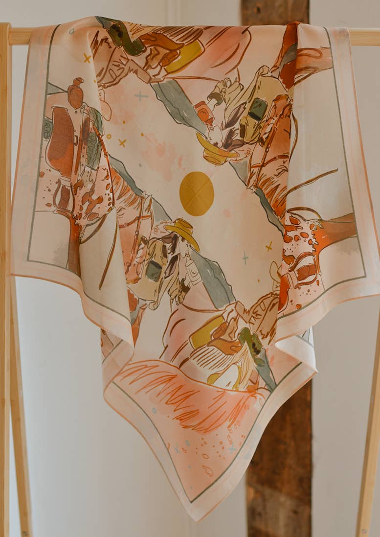 Tirzah Lane Art - September Ride Cowgirl Silk Scarf Wild Rag