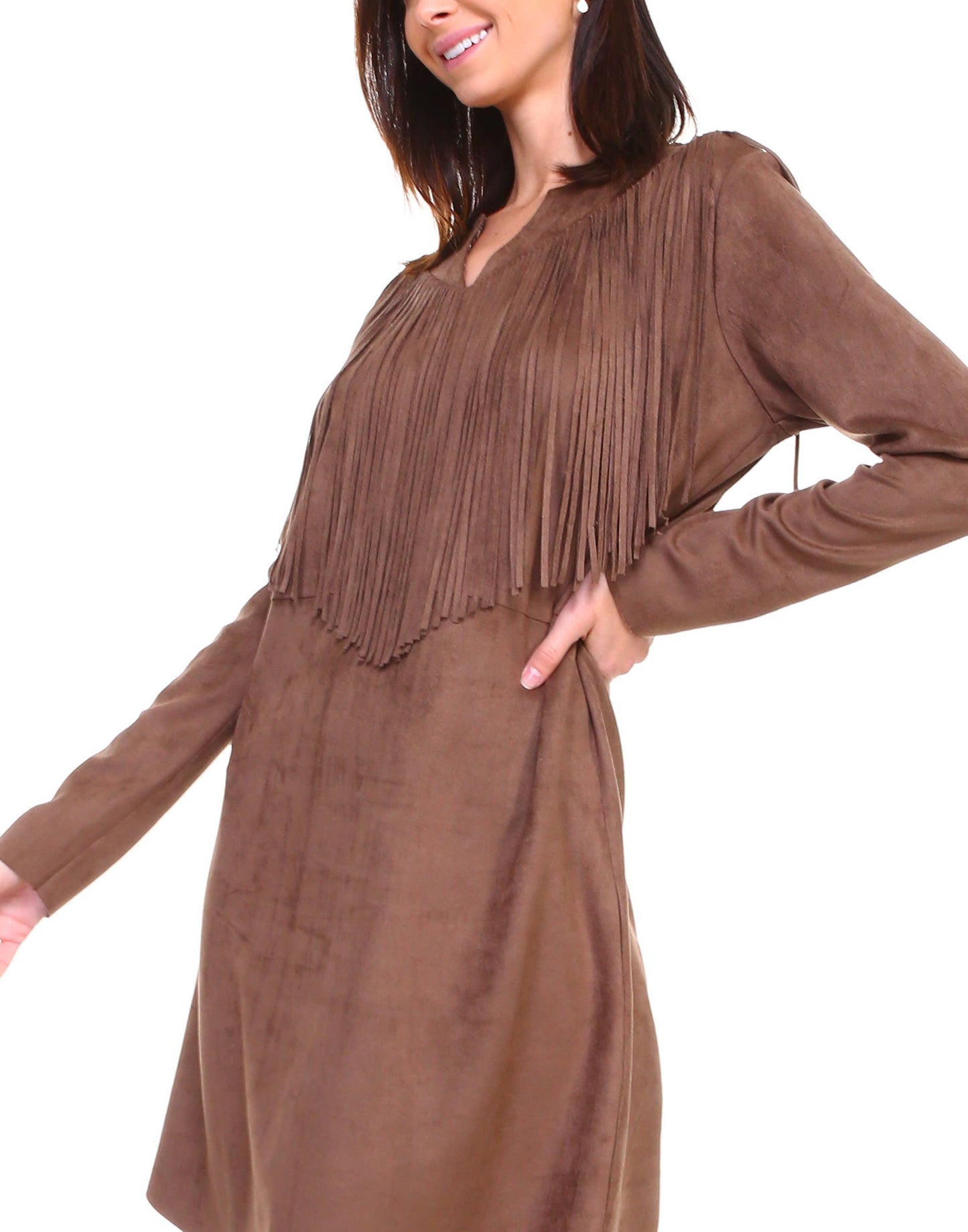 Angie Stretch Suede Tunic Dress