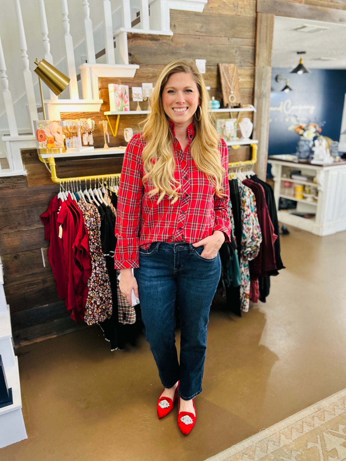 Christmas Plaid Button Down