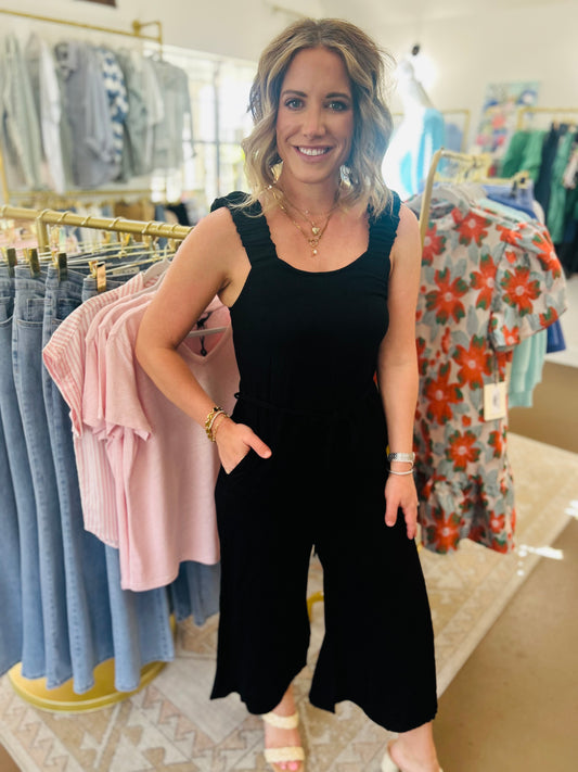 Linen Black Jumpsuit
