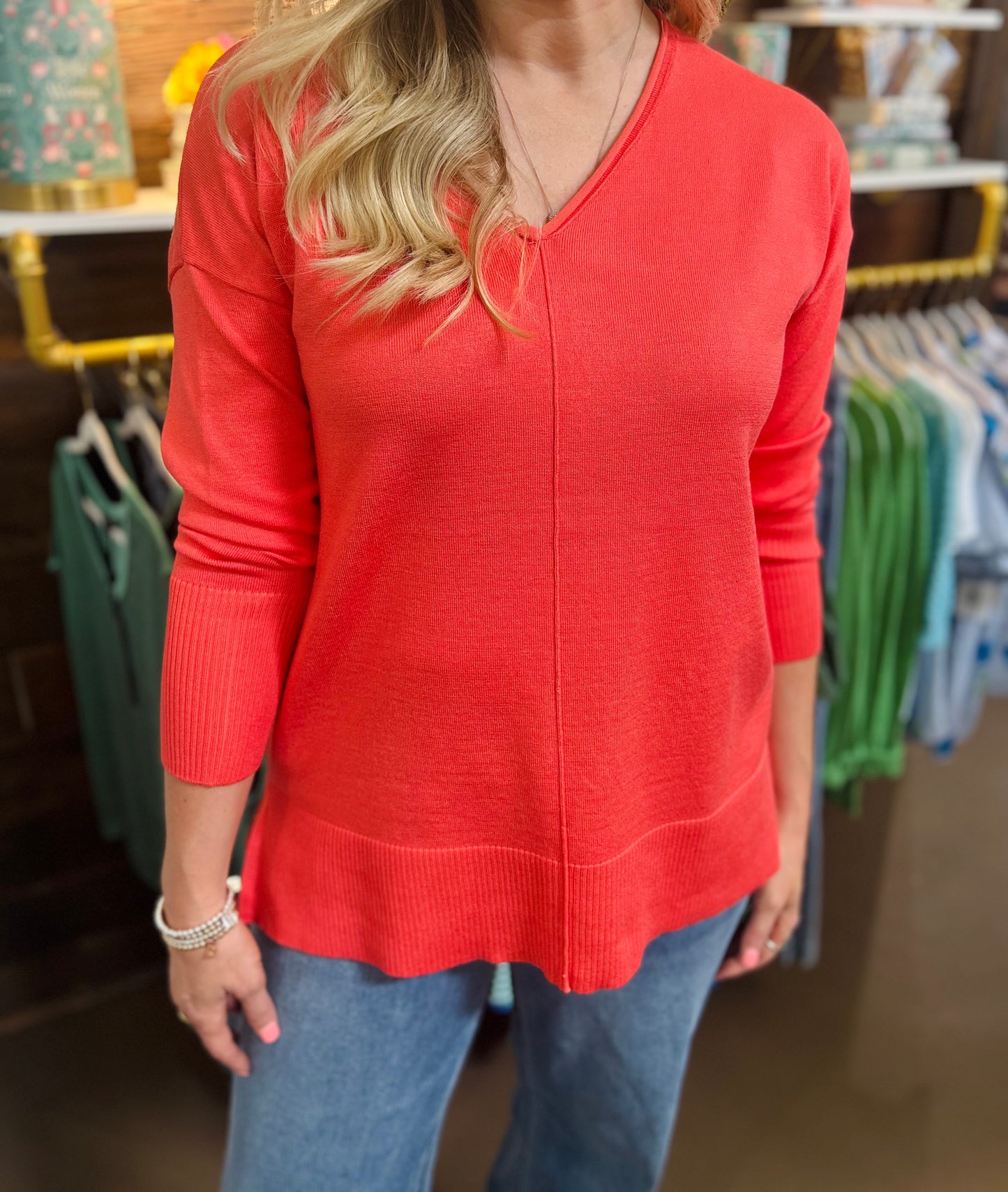 Metric Oversized Pullover Sweater - Tiger Lily
