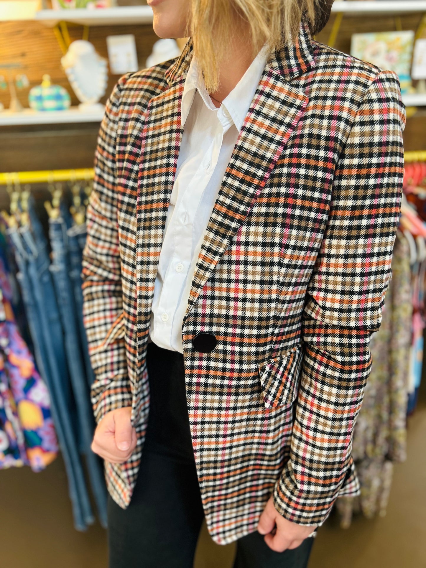 Truffle Plaid Blazer