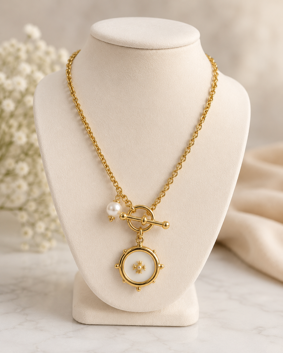 Shelly Cross Necklace