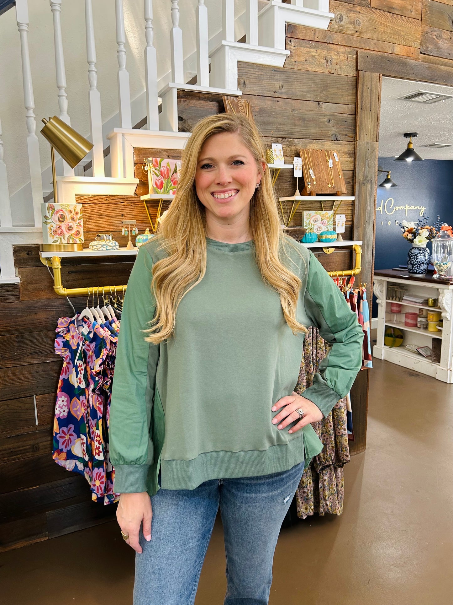 Rheta Olive Top