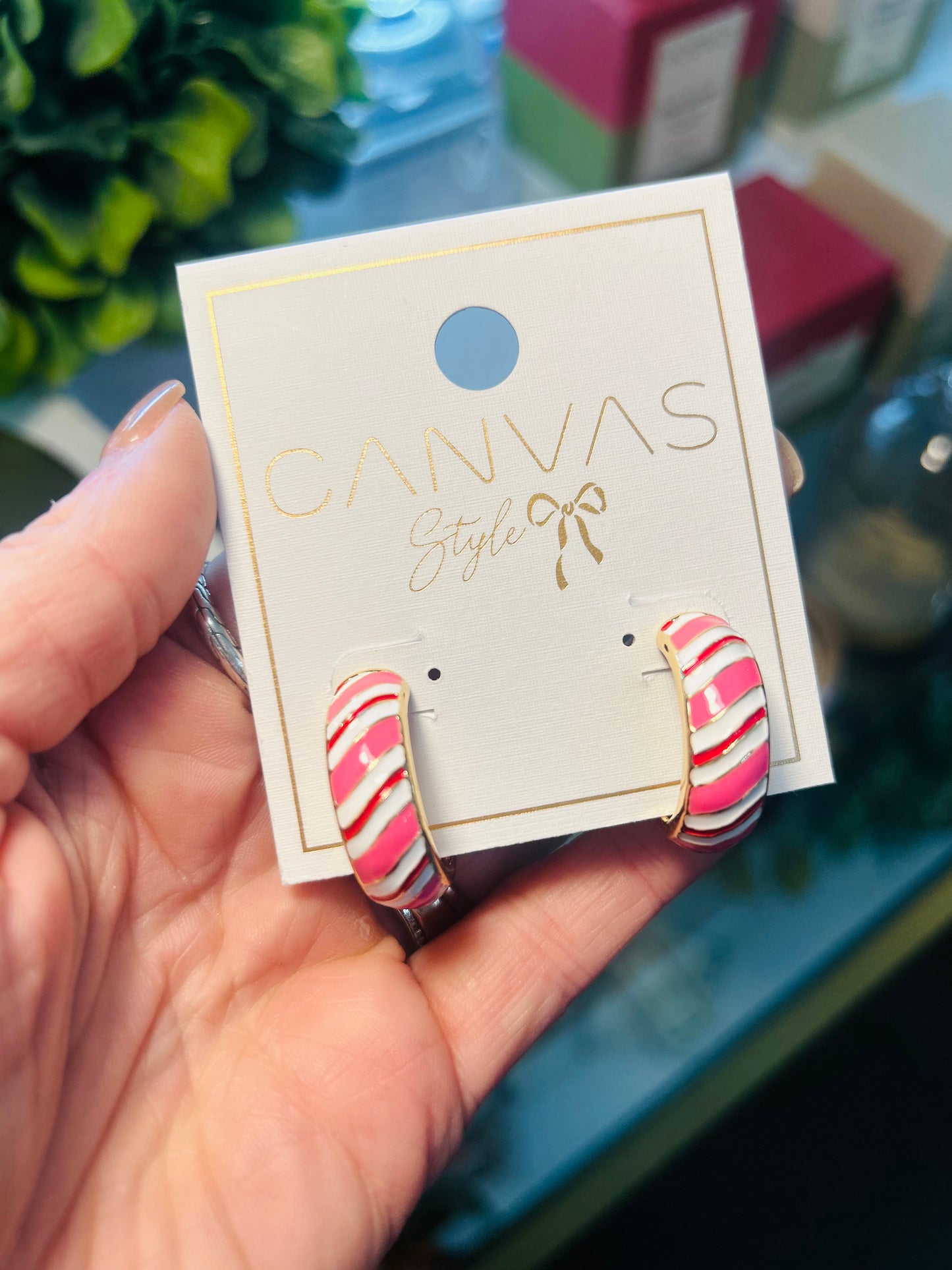 Candy Cane Hoop Earrings