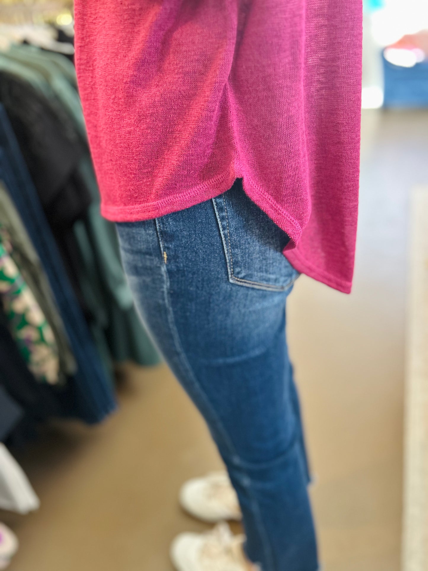 Raspberry Crew Neck Tee