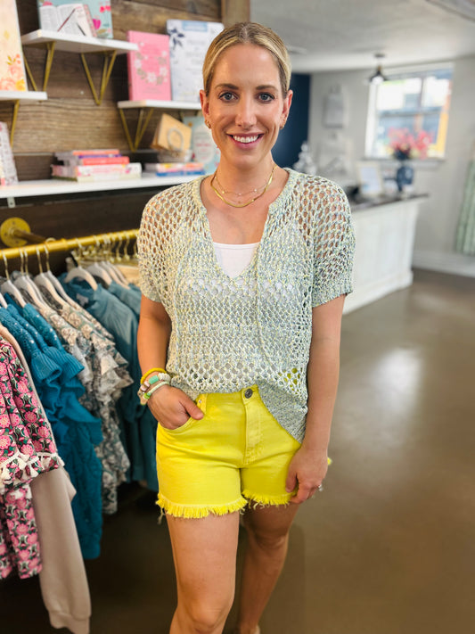 Kut High Rise Lemon Drop Shorts