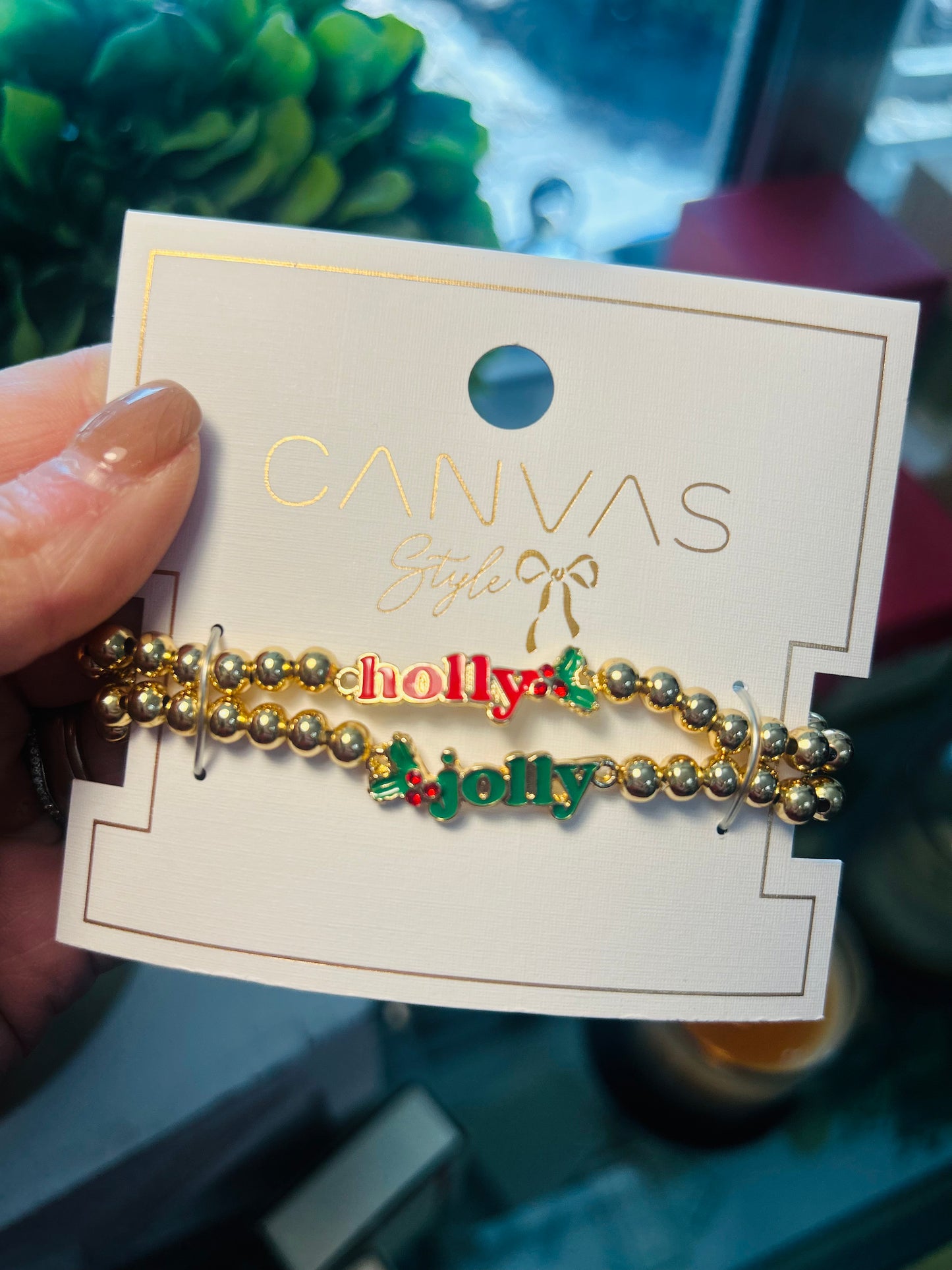 Holly Jolly Beaded Stack