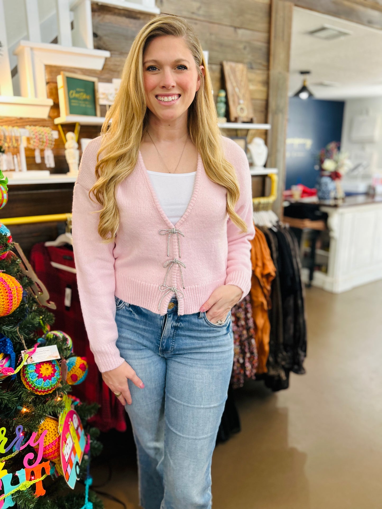 Paris Pink Bow Sweater