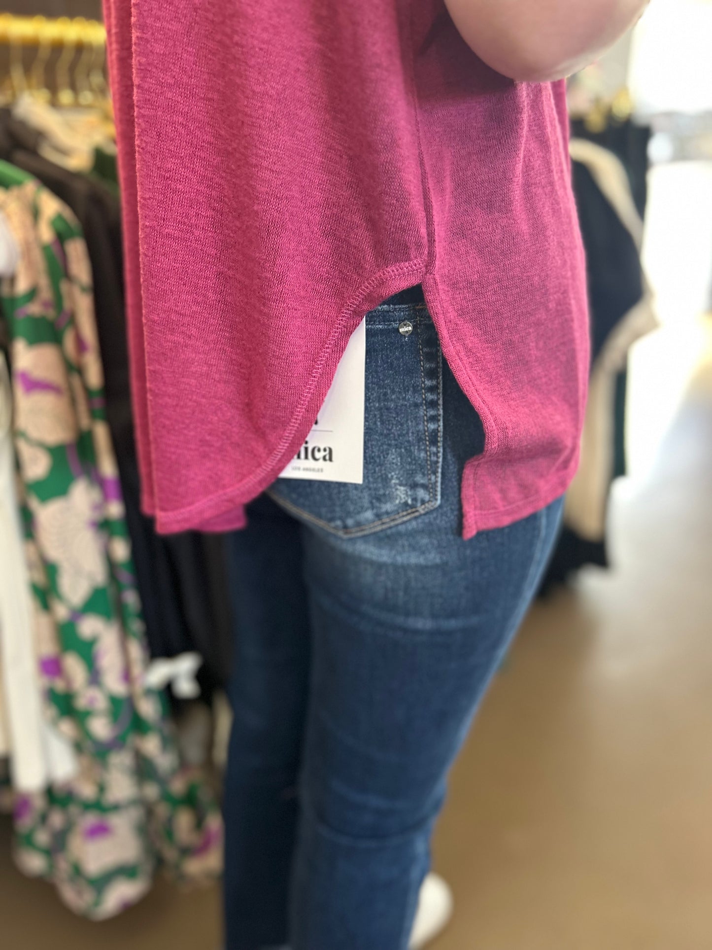 Raspberry Crew Neck Tee