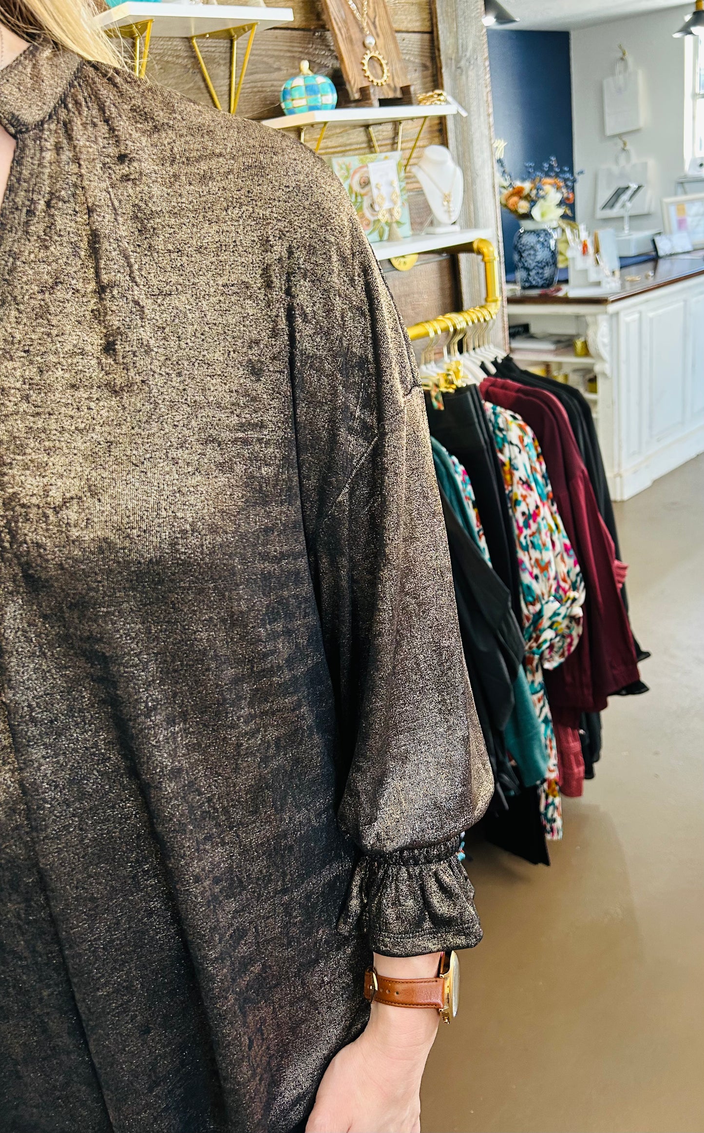 Bronze Metallic Night Blouse