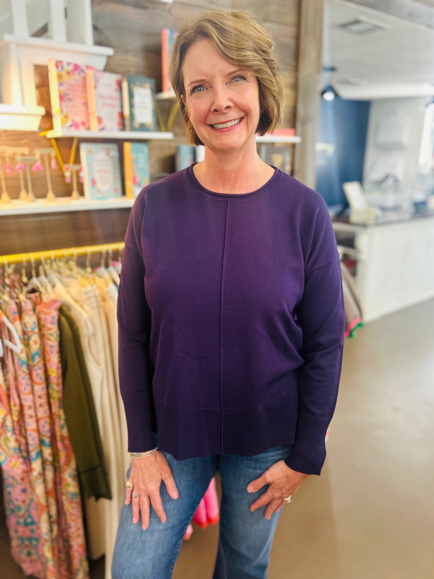 Deep Purple Pull Over Sweater-Metric Knits