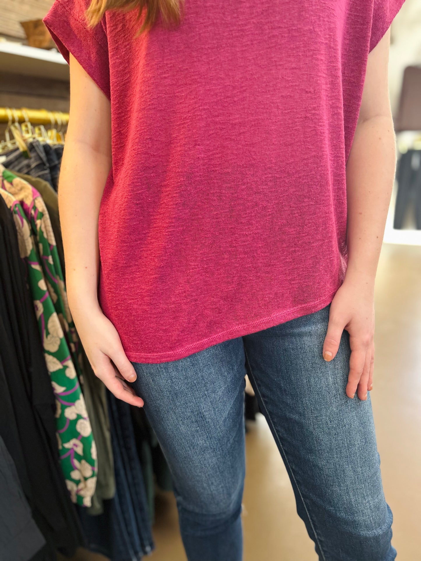 Raspberry Crew Neck Tee