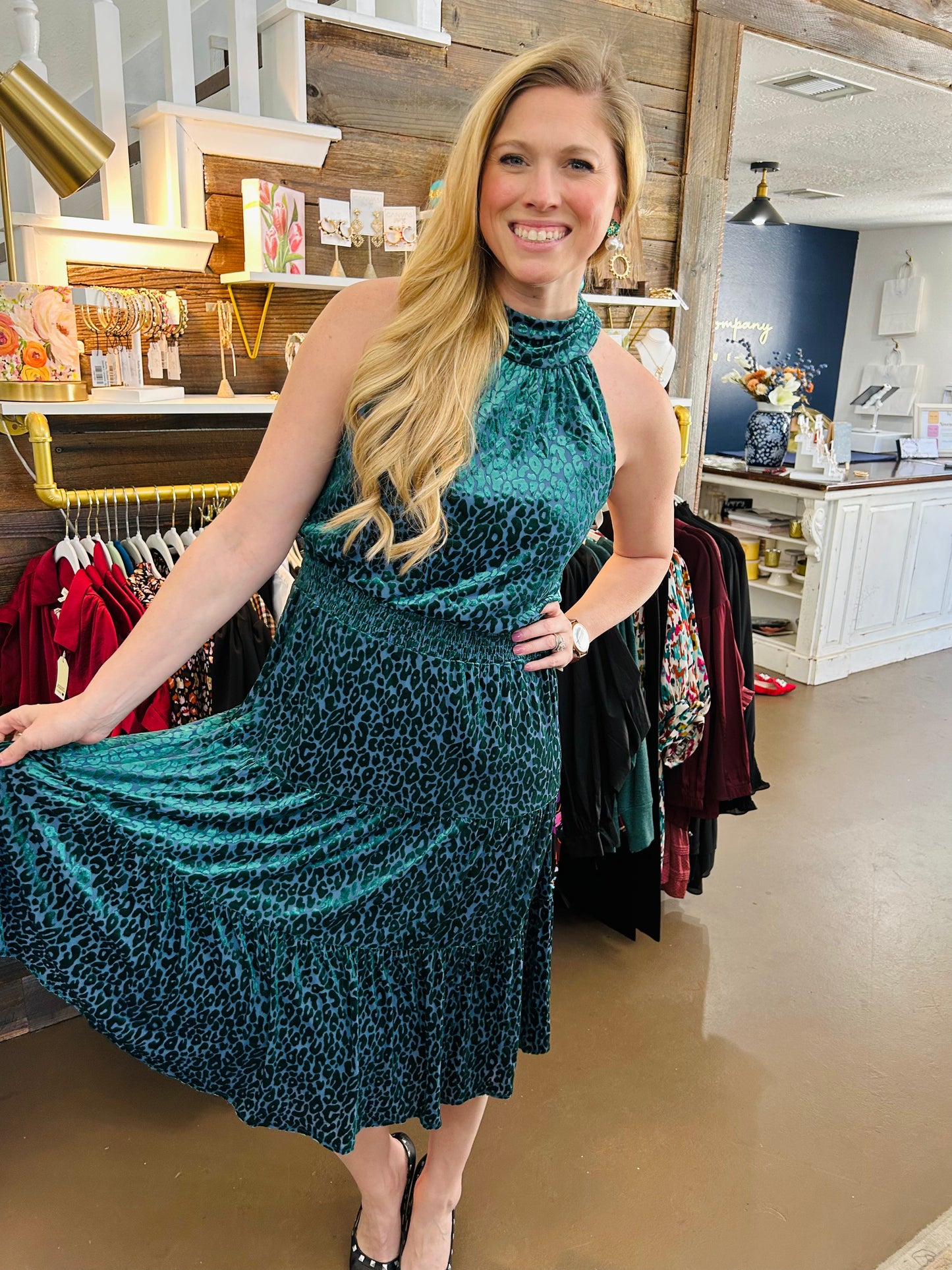 Holly Leopard Halter Dress