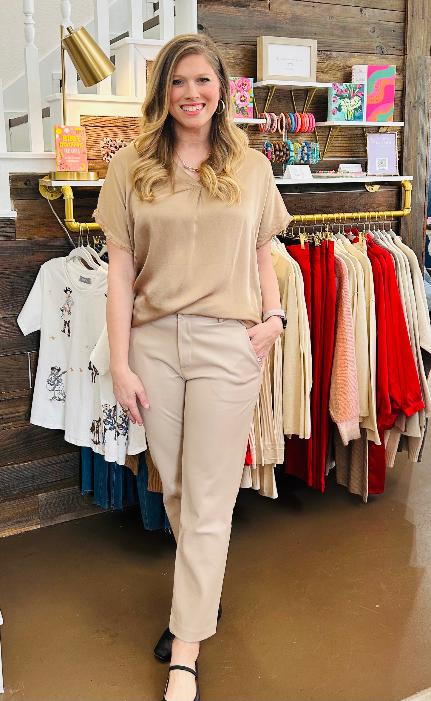 Camel Satin Tee