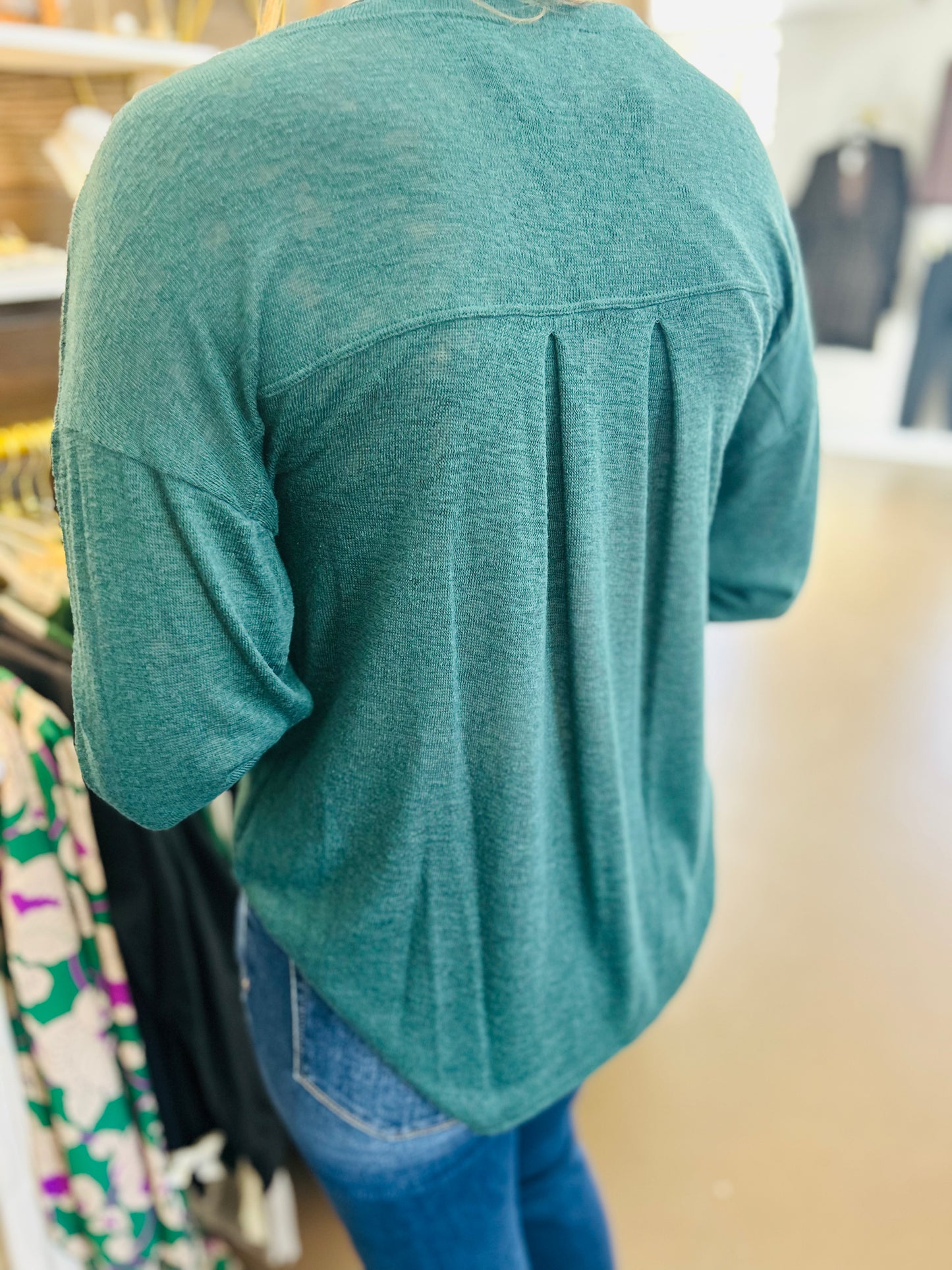 Evergreen Pleated Back-Nally & Millie