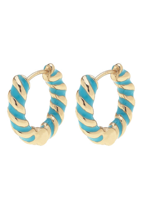 Amber Twisted Teal Huggie