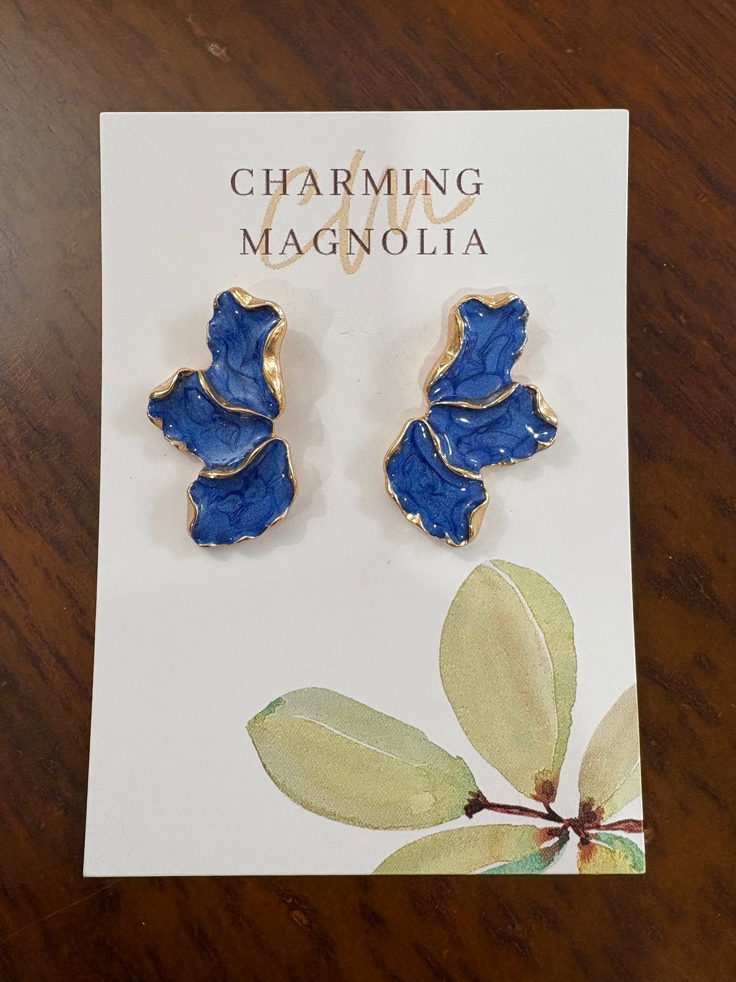 Blue Petal Earrings