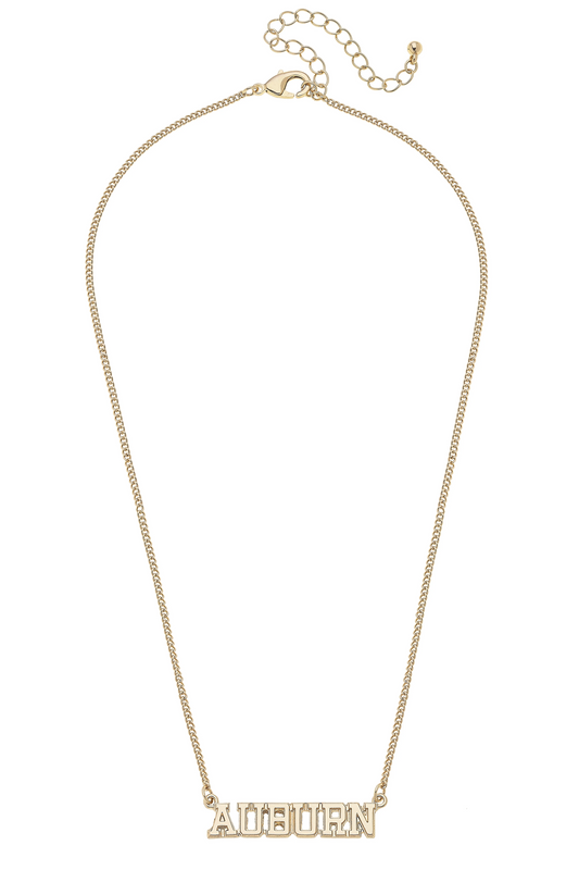Auburn Tigers Varsity Outline Necklace