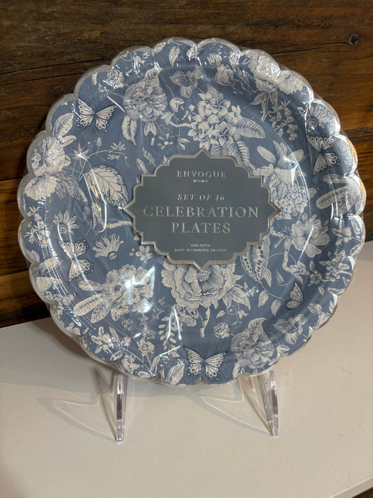 Celebration Blue Floral Plates