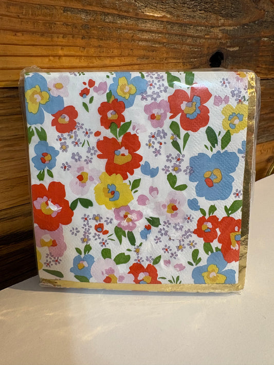 Golden Touch Floral Beverage Napkins